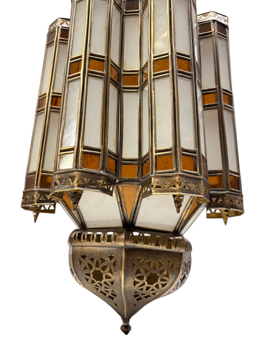 Domed Lantern Sconce with Stained Glass