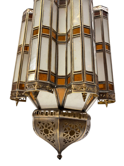 Domed Lantern Sconce with Stained Glass