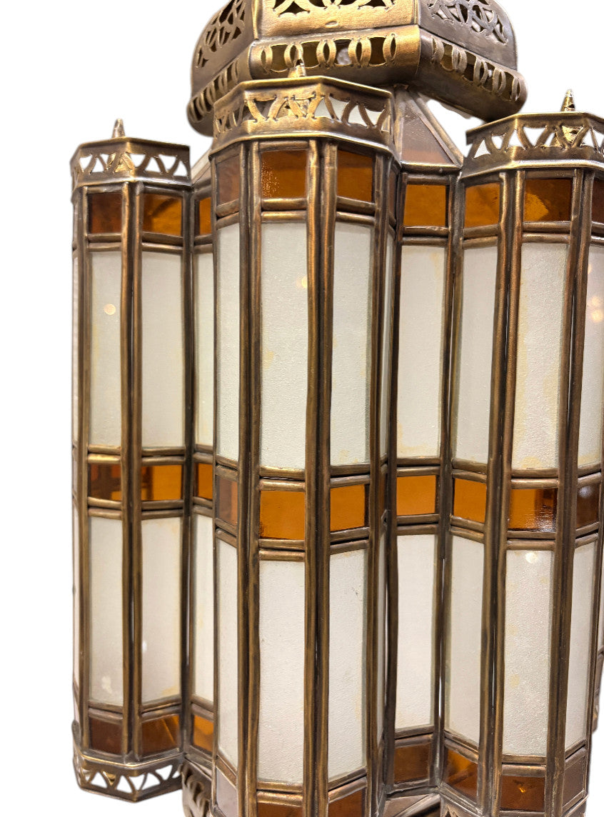 Domed Lantern Sconce with Stained Glass