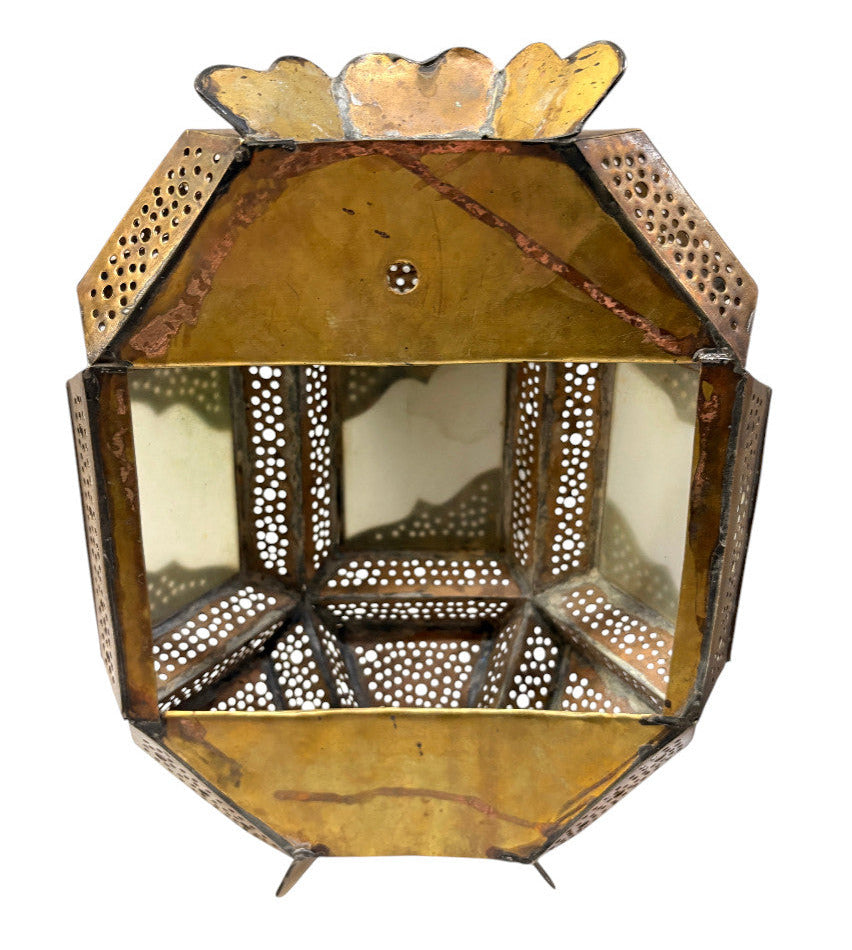 Brass Wall Sconce with White Glass