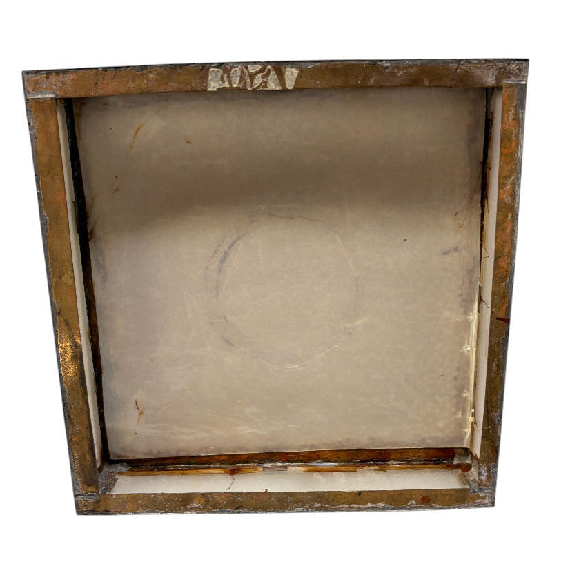 Square Brass Wall Sconce with Frosted Glass