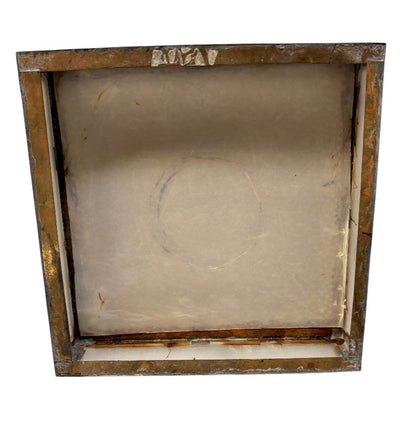 Square Brass Wall Sconce with Frosted Glass