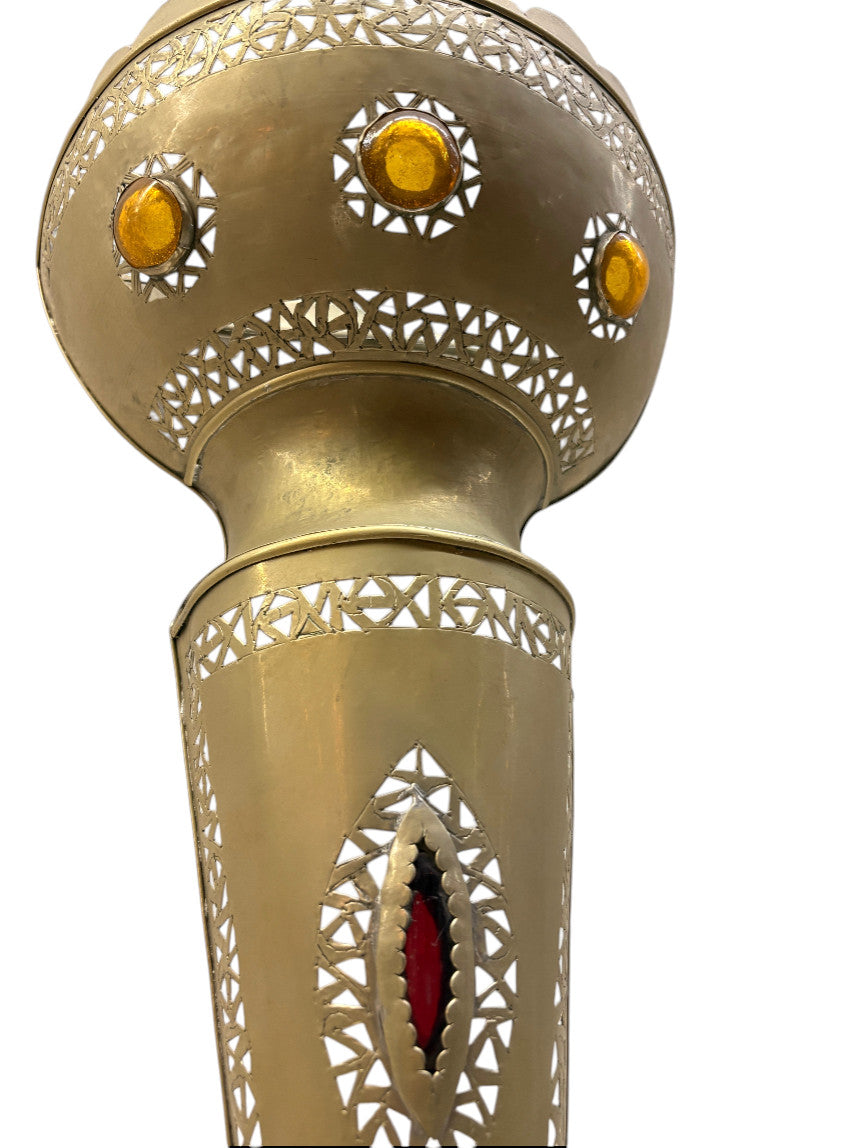 Tall Brass and Silver Wall Sconce