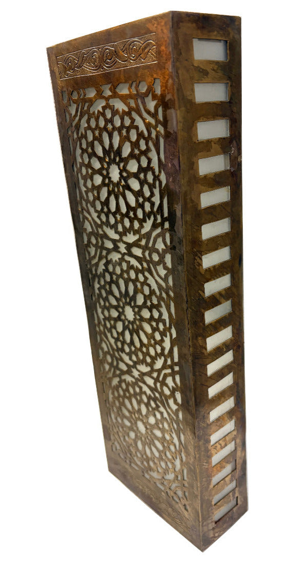 Rectangular Brass Wall Sconce