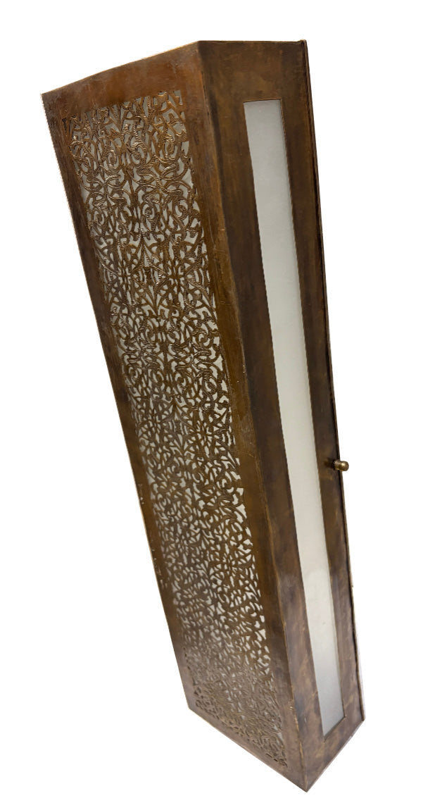 Tall Rectangular Shaped Brass Wall Sconce