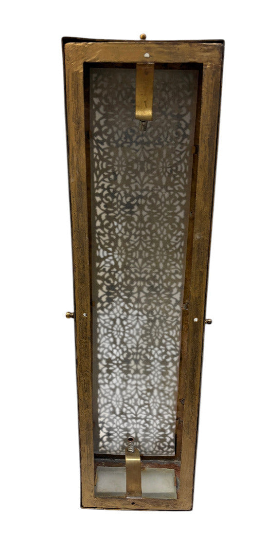 Tall Rectangular Shaped Brass Wall Sconce