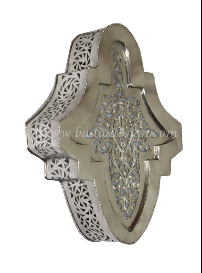 Artisanal Brass Sconce with Lily Design
