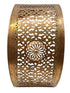 Moroccan Ornate Brass Wall Sconce with Floral Medallion
