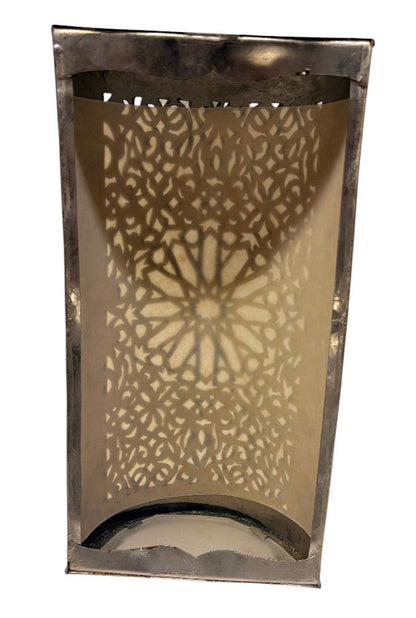 Silver-Tone Brass Pierced Cylinder Sconce