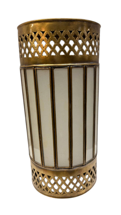 Cylindrical Column Sconce with Glass Panels