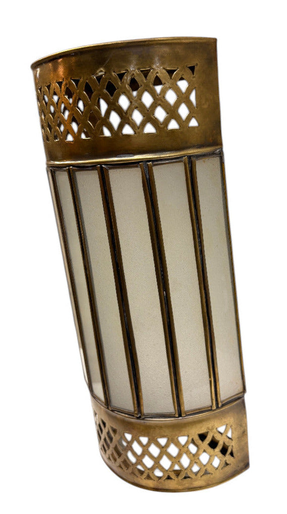 Cylindrical Column Sconce with Glass Panels