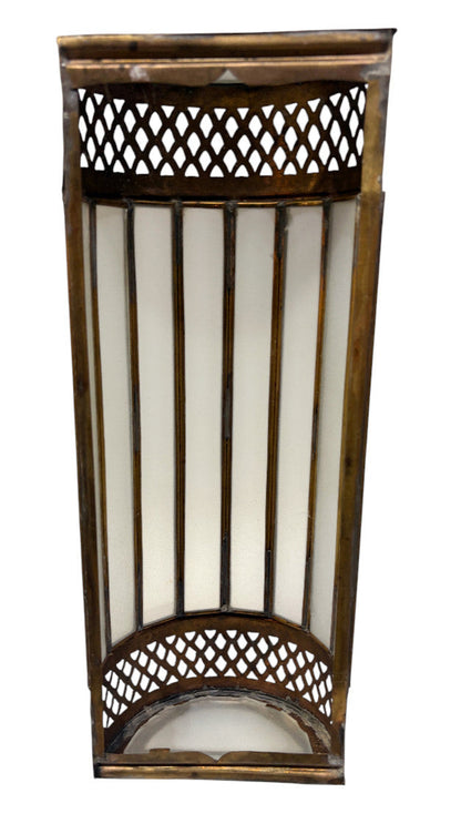 Cylindrical Column Sconce with Glass Panels