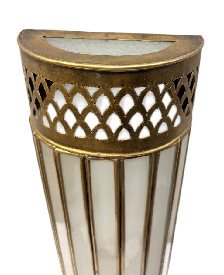 Cylindrical Column Sconce with Glass Panels
