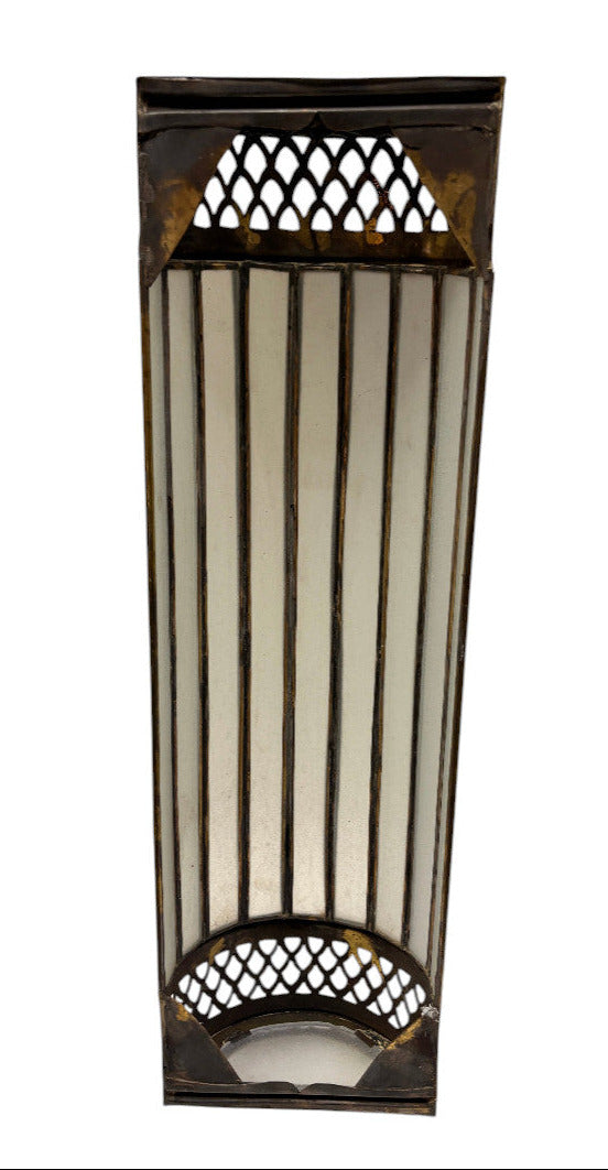 Cylindrical Column Sconce with Glass Panels