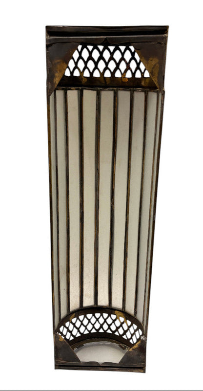 Cylindrical Column Sconce with Glass Panels
