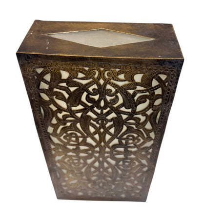 Brass Wall Sconce with White Glass