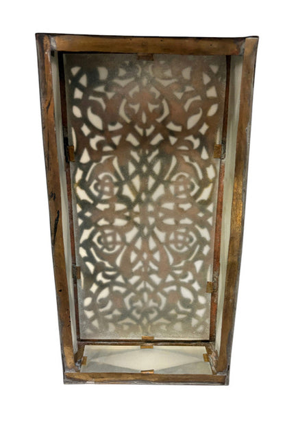 Brass Wall Sconce with White Glass