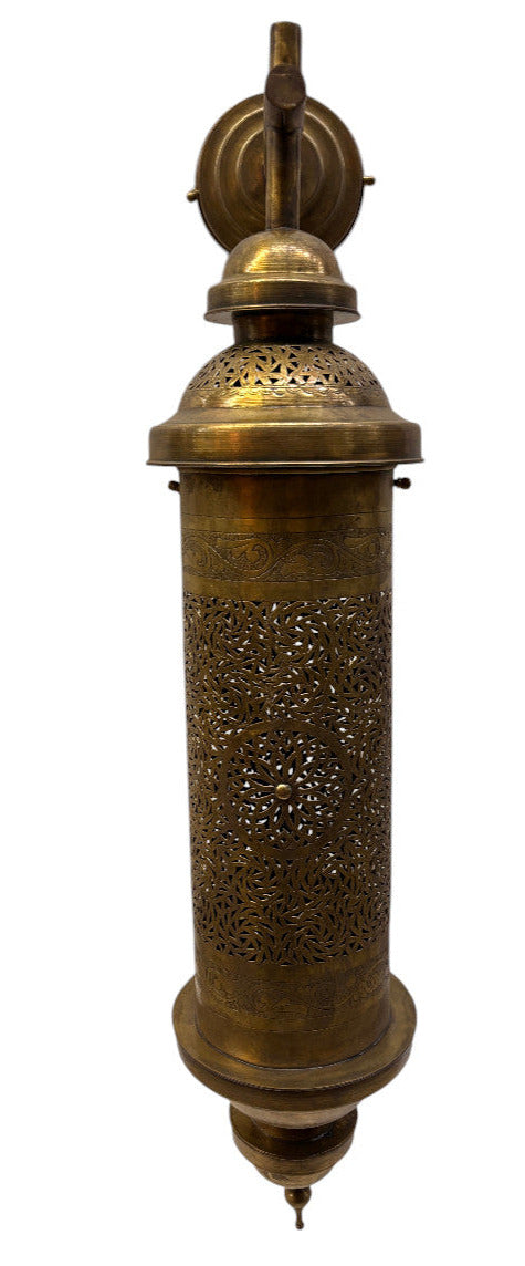 Tall Cylinder Shaped Brass Wall Sconce