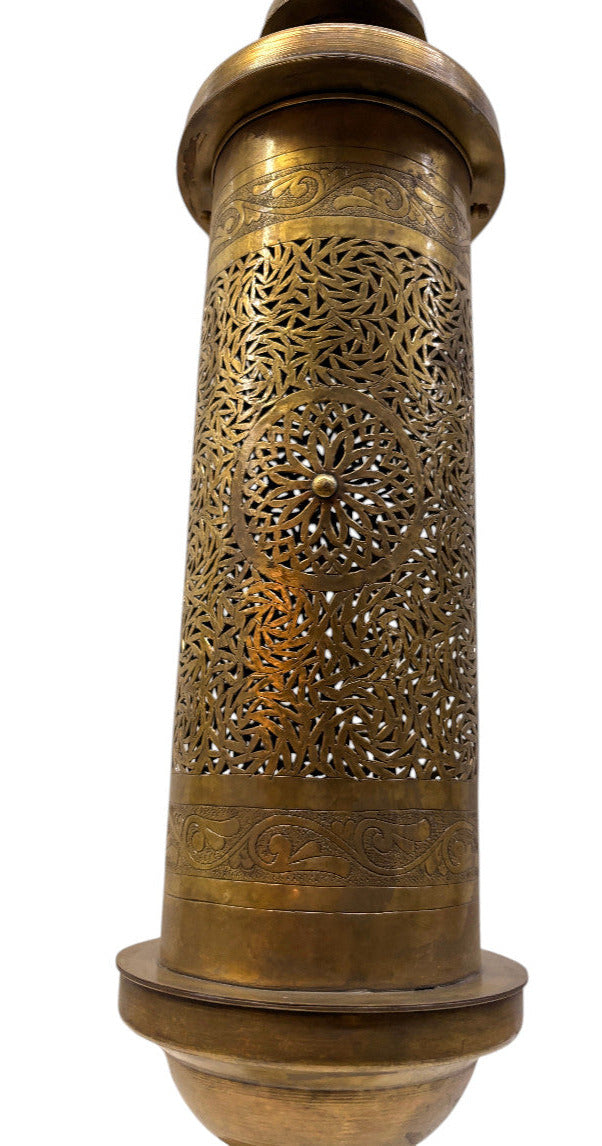 Tall Cylinder Shaped Brass Wall Sconce