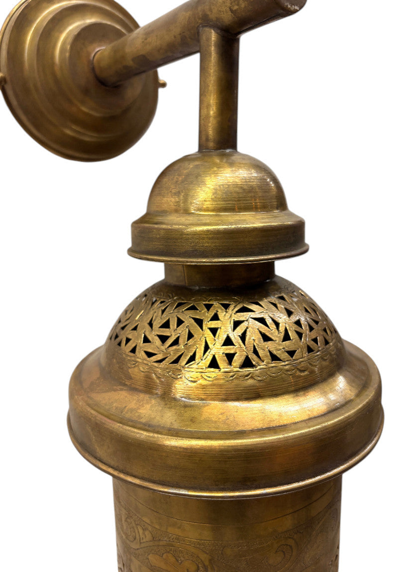 Tall Cylinder Shaped Brass Wall Sconce