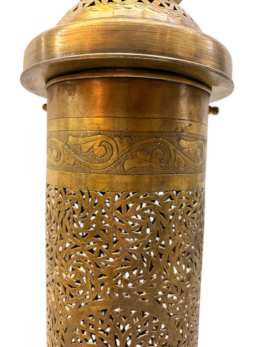 Tall Cylinder Shaped Brass Wall Sconce
