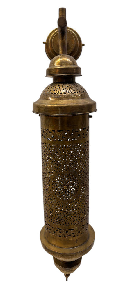 Tall Cylinder Shaped Brass Wall Sconce
