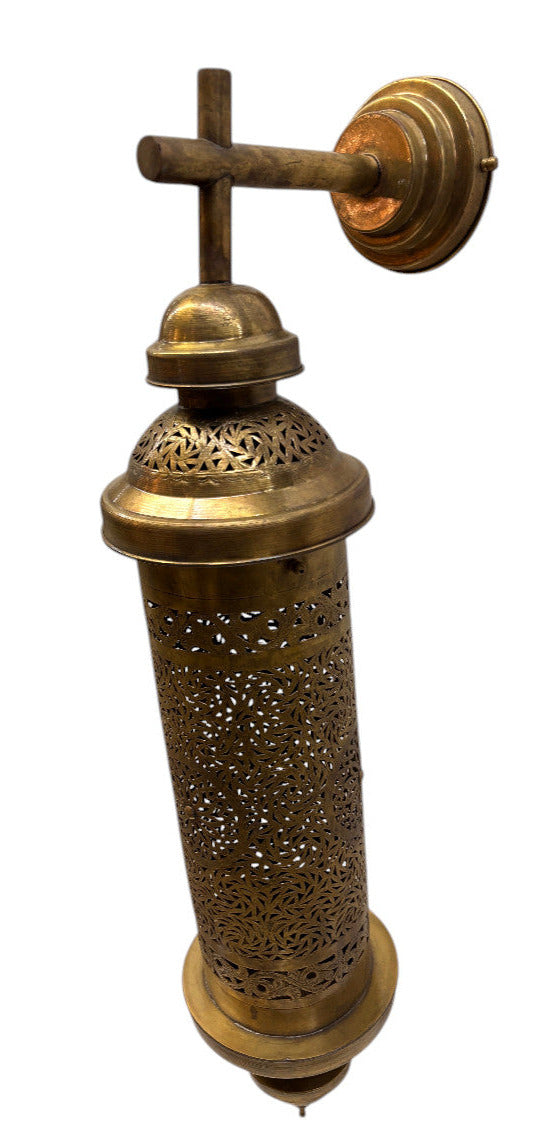 Tall Cylinder Shaped Brass Wall Sconce