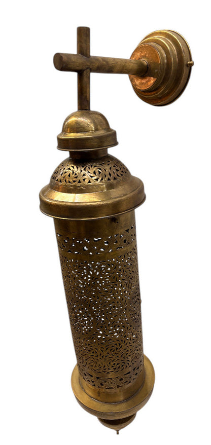 Tall Cylinder Shaped Brass Wall Sconce