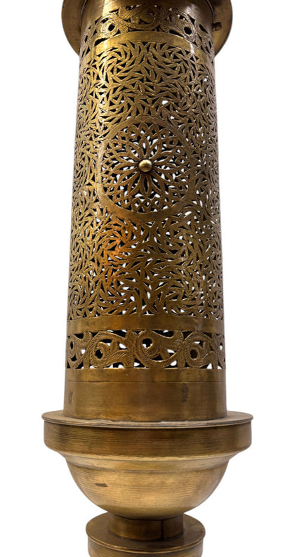 Tall Cylinder Shaped Brass Wall Sconce