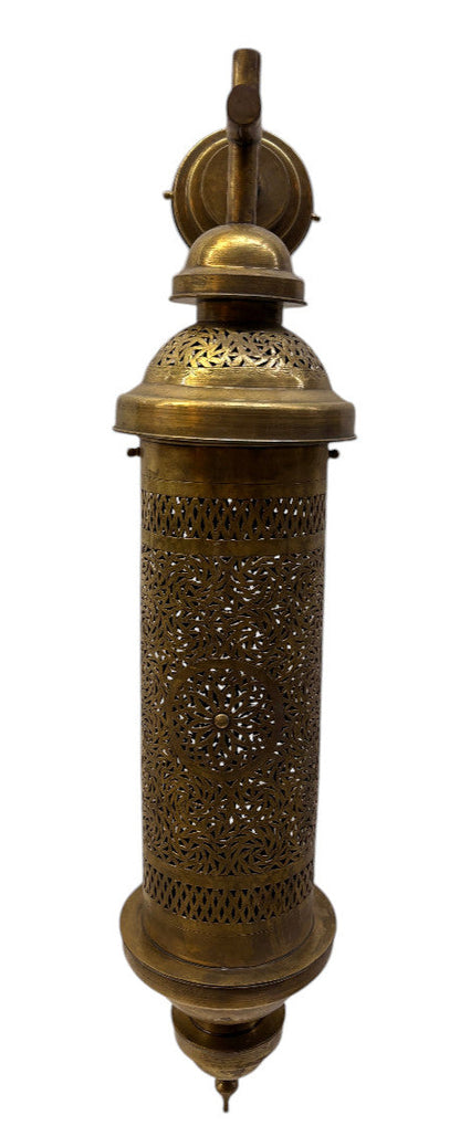 Tall Cylinder Shaped Brass Wall Sconce