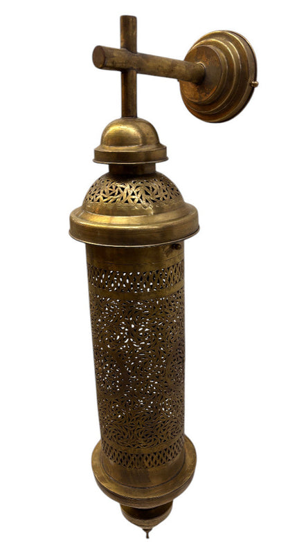 Tall Cylinder Shaped Brass Wall Sconce
