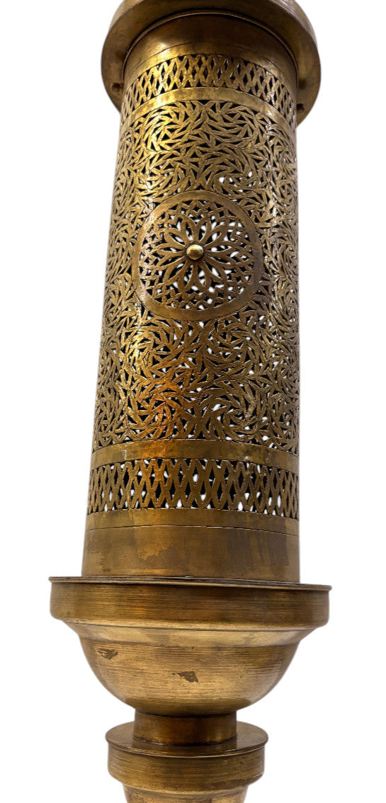 Tall Cylinder Shaped Brass Wall Sconce