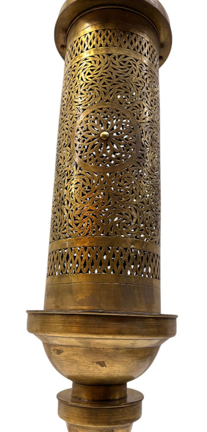 Tall Cylinder Shaped Brass Wall Sconce