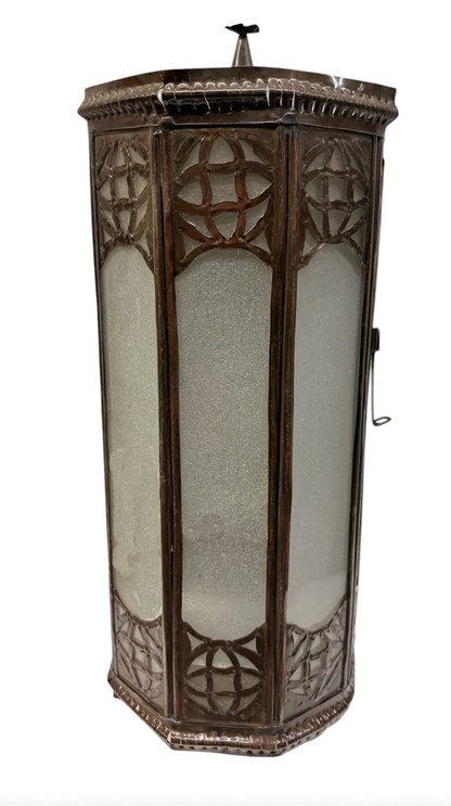 Hexagonal Column with Arched Glass Panels
