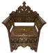 Moroccan Hand Carved Wooden Chair with Mother of Pearl Inlay