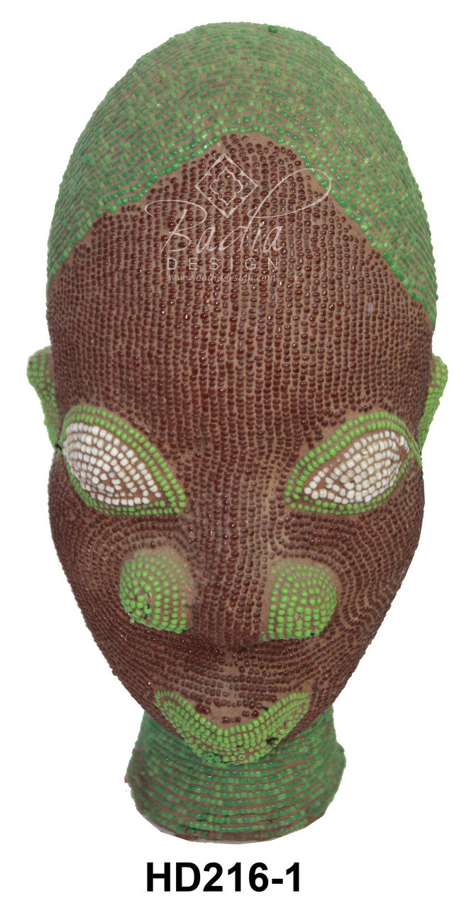 Decorative Colorful African Beaded Head Sculptures