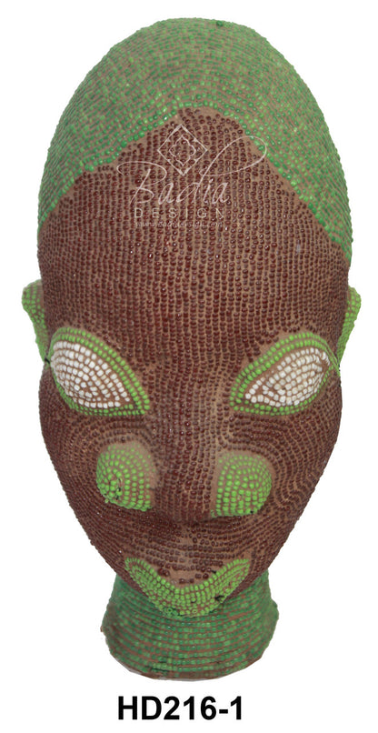 Decorative Colorful African Beaded Head Sculptures