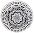 Intricately Designed Round Black and White Moroccan Tile Table Top