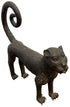 Large antique Bronze saber-tooth sculpture in a standing position.