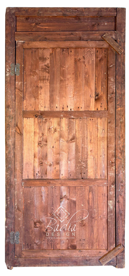 Traditional Wooden Door with Detailed Hand Carved Motifs