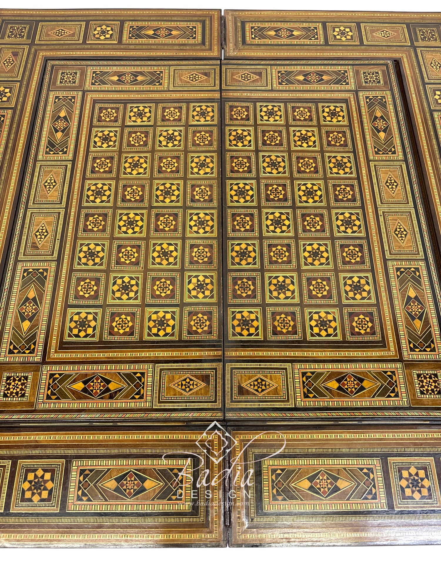 Inlaid Syrian Design Backgammon Chess Board Game Table
