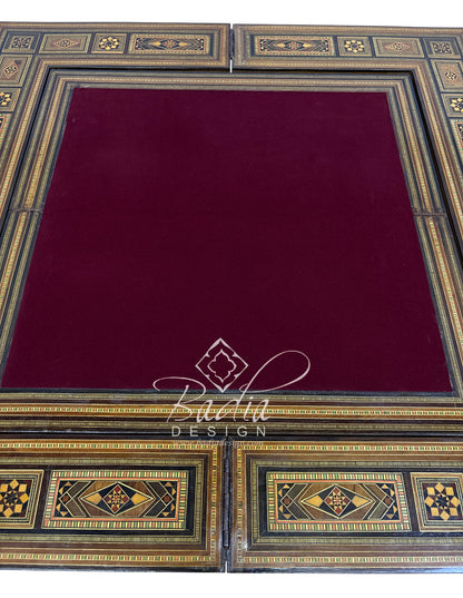 Inlaid Syrian Design Backgammon Chess Board Game Table