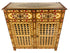 Beige Moroccan hand painted cabinet.