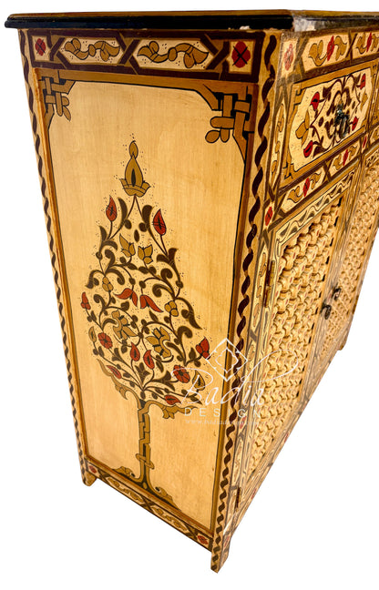 Hand-Painted Cabinet with Moucharabieh Doors
