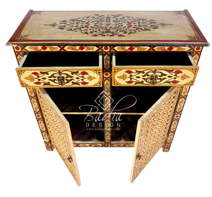 Hand-Painted Cabinet with Moucharabieh Doors