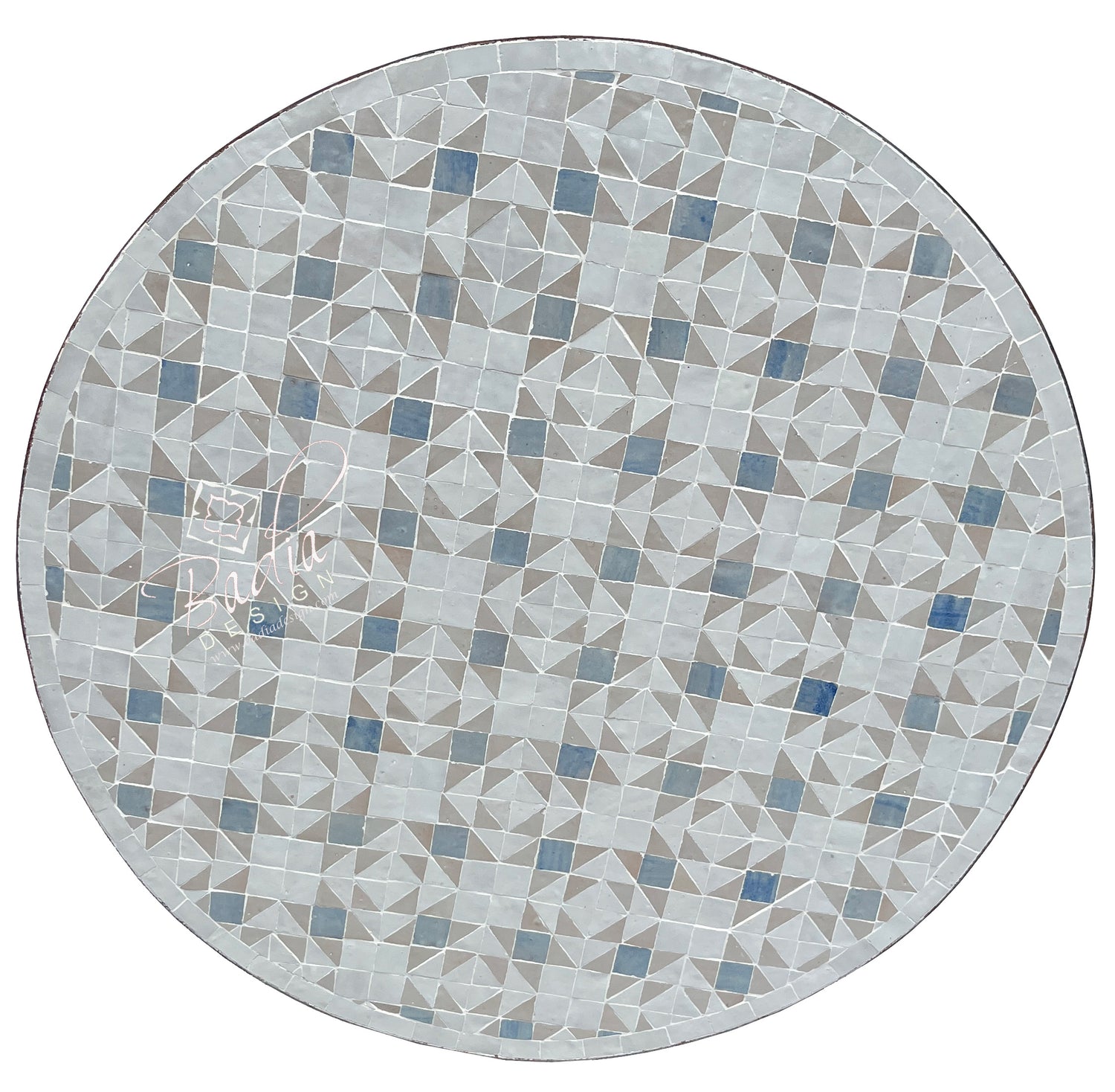 Round Multi-Color Moroccan Intricately Designed Mosaic Tile Table Top