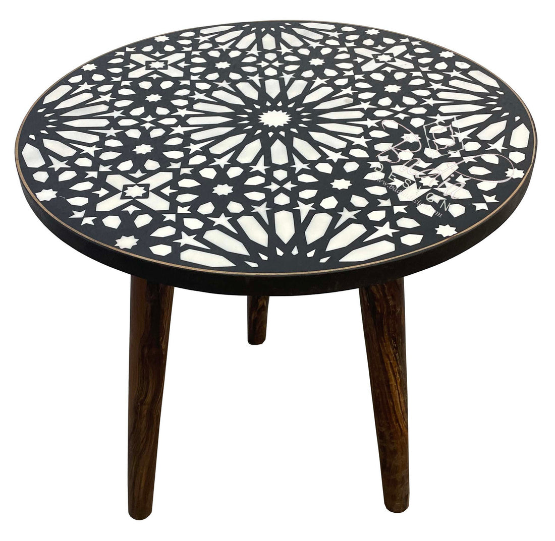 Black and White Resin Inlay Table
