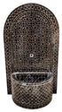 Black Moroccan Mosaic Tile Water Fountain with an Arch Top
