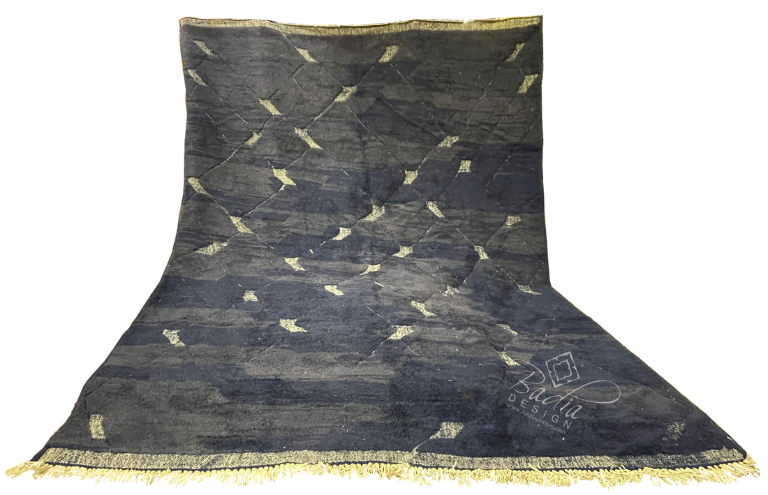 Black Vintage Handwoven Moroccan Berber Rug