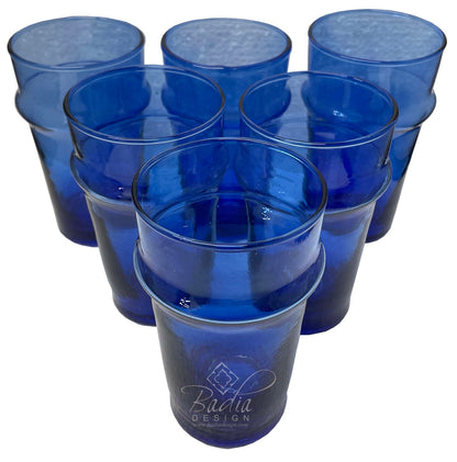 Solid blue Color Moroccan Beverage Glass Set